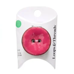 30mm Hot Pink Round Coconut Buttons, 3ct. by Loops & Threads®