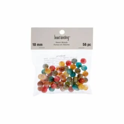 10mm Multicolor Gold Shimmer Resin Round Craft Beads, 56ct. by Bead Landing™