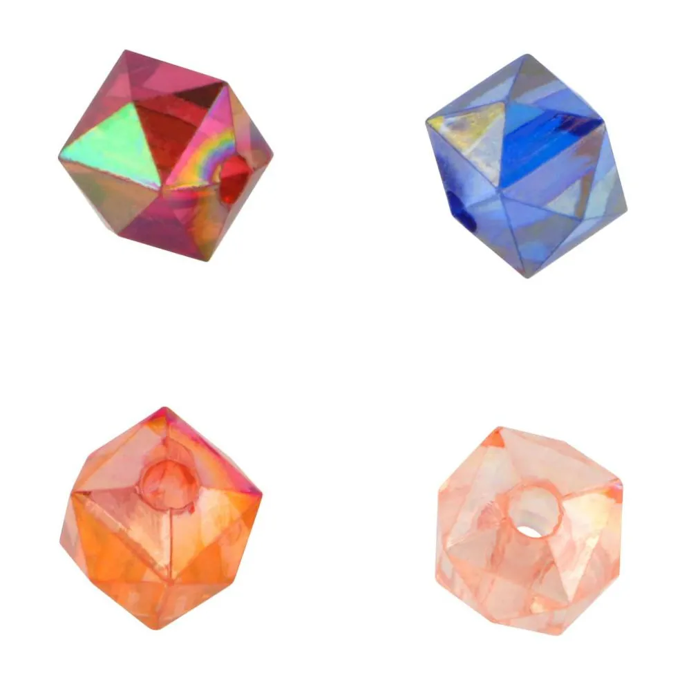 7.5mm Multicolor Square Faceted Jewel Plastic Beads, 250ct. by Bead Landing™