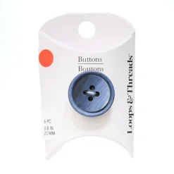 20mm Navy Ombre Rimmed Round Buttons, 6ct. by Loops & Threads®