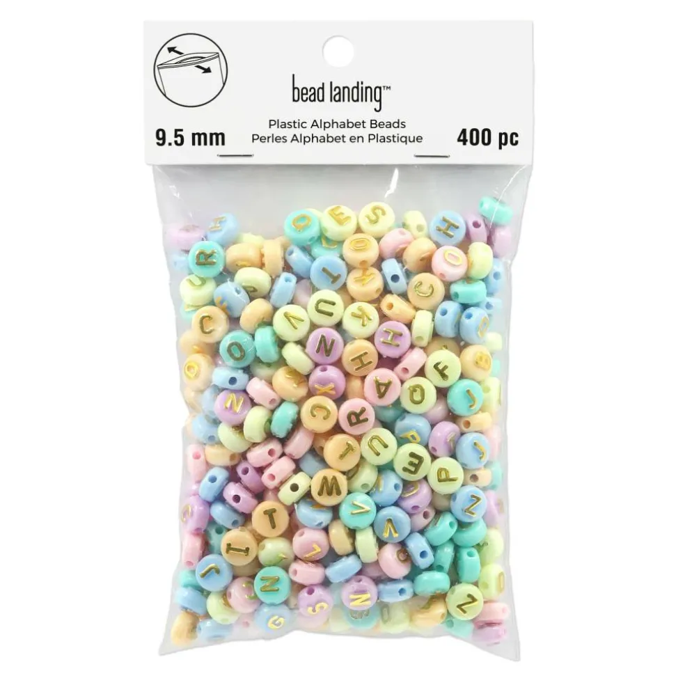9.5mm Pastel Round Plastic Alphabet Beads, 400ct. by Bead Landing™
