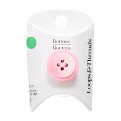 21mm Pink Ombre Rimmed Round Buttons, 6ct. by Loops & Threads®