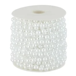 5.8mm Round Flatback Plastic Pearl Bead Garland, 50ft. by Bead Landing™