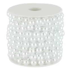 10mm Round Flatback Plastic Pearl Bead Garland, 50ft. by Bead Landing™