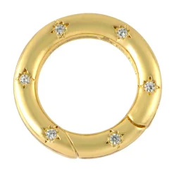 20mm Round Gem-Studded Metal Clasp Charm Connector by Bead Landing™