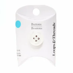 15mm Round White Shirt Buttons, 10ct. by Loops & Threads®