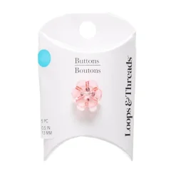 13mm Transparent Pink Acrylic Flower Buttons, 5ct. by Loops & Threads®