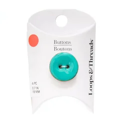 18mm Turquoise Coconut Round Buttons, 6ct. by Loops & Threads®