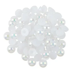 7.5mm White AB Round Flatback Plastic Pearls, 1,200ct. by Bead Landing™