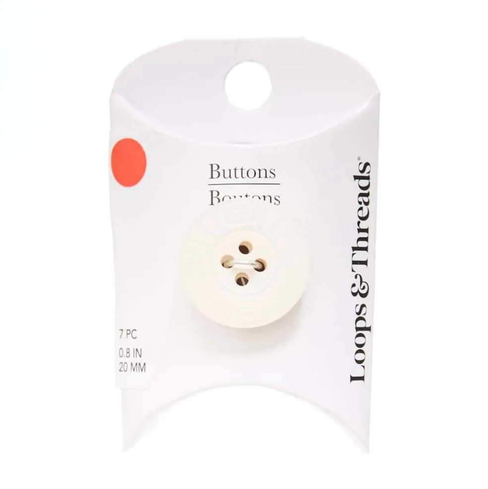 20mm White Laser Swirl Round Acrylic Buttons, 7ct. by Loops & Threads®