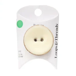 30mm White Round Coconut Buttons, 3ct. by Loops & Threads®