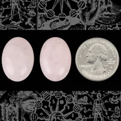 25mm x 18mm Rose Quartz Cabochons - Set of Two - STC12