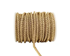 4mm x 25 Yards Metallic Gold Rope Trim Pack of 5 Spools