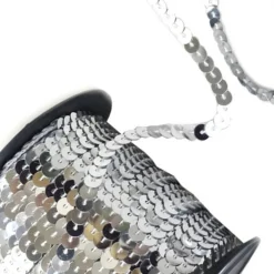 6mm x 100 Yards Silver Flat Metallic Cord Strung Sequin Trim