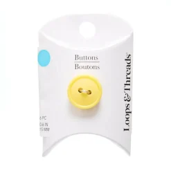 15mm Yellow Round Rimmed Buttons, 6ct. by Loops & Threads®