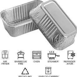 MOACOCK 100 Pack Aluminum Mini Loaf Baking Pans, 1 Lb Heavy Duty Disposable Loaf Pans, 6 x 3.5” Thick Foil Bread Pans for Baking Holiday Treats Food Storage and Takeout