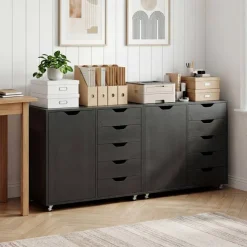 Mobile File Cabinet with Wheels 5 Drawer Storage Organizer Printer Stand for Office Home Study Computer Desk Storage Unit