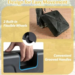 Mobile Offset Patio Umbrella Base with Wheels for Backyard Use