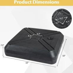 Mobile Offset Patio Umbrella Base with Wheels for Backyard Use