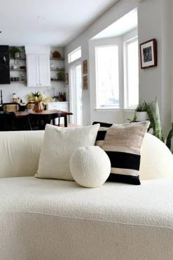 Modern Block Geometric Pillow Cover – 20” Textured Handmade Accent