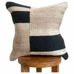 Modern Block Geometric Pillow Cover – 20” Textured Handmade Accent