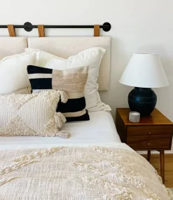 Modern Block Geometric Pillow Cover – 20” Textured Handmade Accent