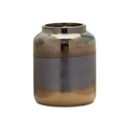 7.5" Modern Iridescent Two Tone Vase