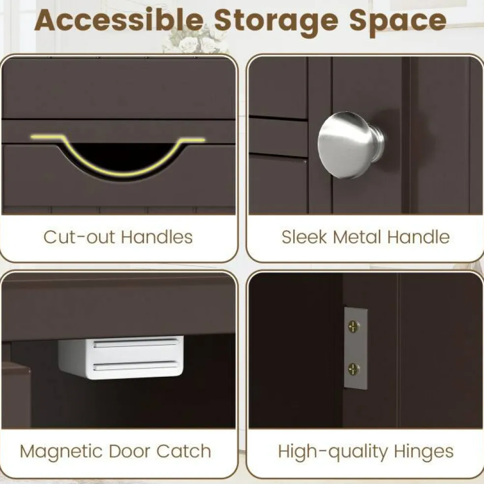 Modern MDF Storage Cabinet with 4 Drawers and Adjustable Shelf Ideal for Bathroom or Bedroom