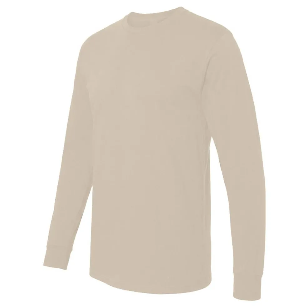 M&O Men's Gold Soft Touch Long Sleeve T-Shirt, Blank Tee for Vinyl Printing & DIY Projects
