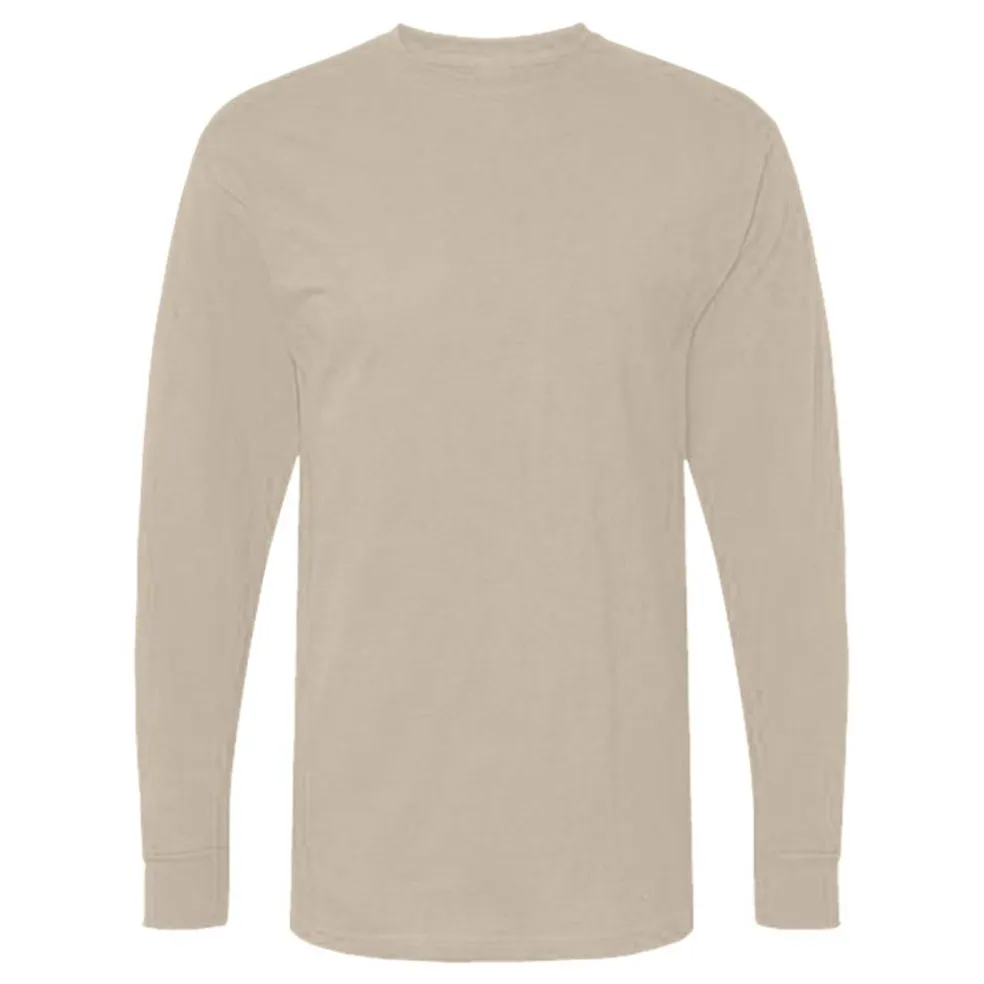M&O Men's Gold Soft Touch Long Sleeve T-Shirt, Blank Tee for Vinyl Printing & DIY Projects