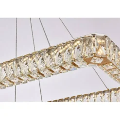 Monroe 42 inch LED double rectangle pendant in gold