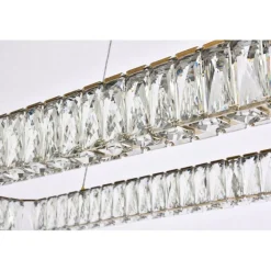 Monroe 50 inch LED Single rectangle pendant in gold