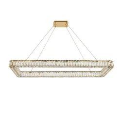 Monroe 50 inch LED Single rectangle pendant in gold