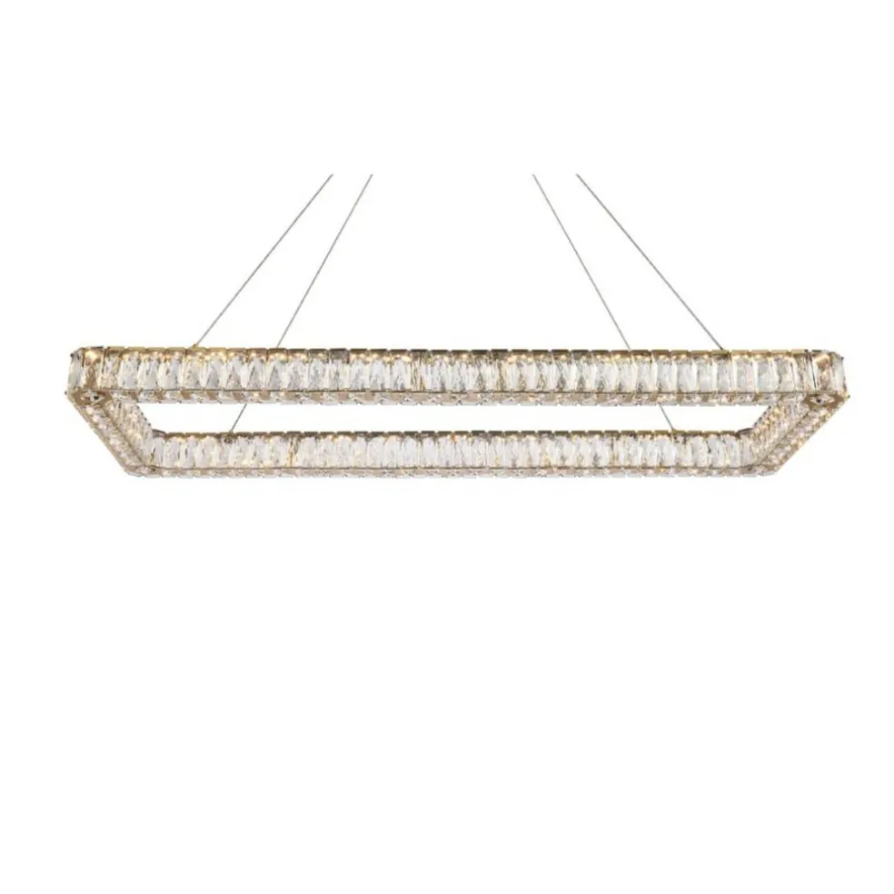 Monroe 50 inch LED Single rectangle pendant in gold