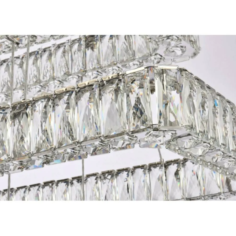 Monroe 42 inch LED triple rectangle pendant in chrome