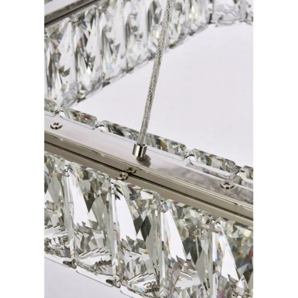 Monroe 42 inch LED triple rectangle pendant in chrome