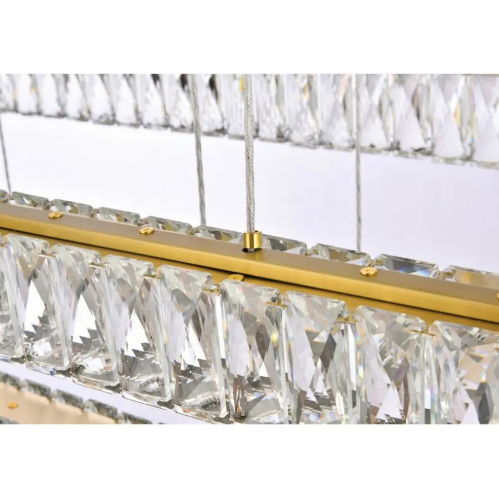 Monroe 42 inch LED triple rectangle pendant in gold
