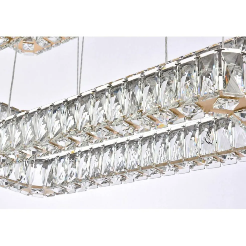 Monroe 42 inch LED triple rectangle pendant in gold