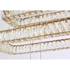 Monroe 42 inch LED triple rectangle pendant in gold