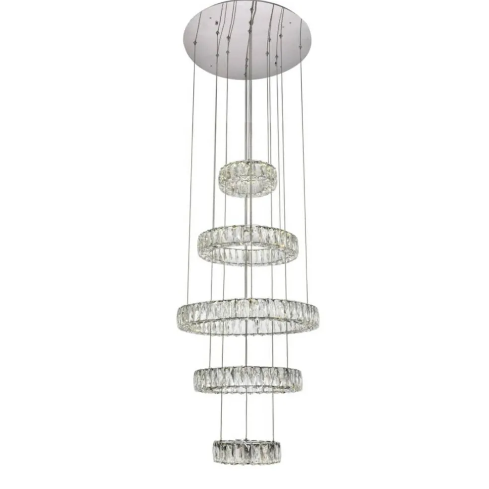 Monroe Integrated LED chip light Chrome Chandelier Clear Royal Cut Crystal