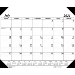 Monthly Academic Calendar Economy Desk Pad, 14 Months (Jul-Aug), 22" x 17", Black
