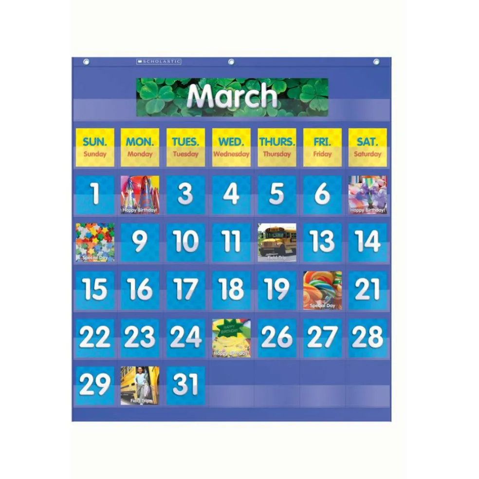 Monthly Calendar Pocket Chart, 61 Pieces