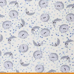 Mook Fabrics Moon and Back Flannel Fabric [44 in. Wide] - By The Yard