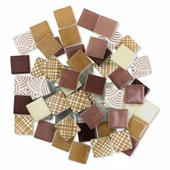Mosaic Mercantile Patchwork Tiles - Maroon/Tan, 1 lb