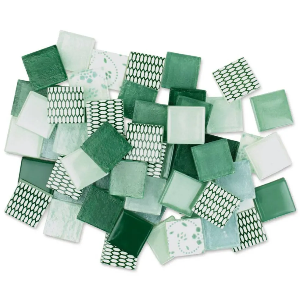 Mosaic Mercantile Patchwork Tiles - Light Blue/Teal, 1 lb