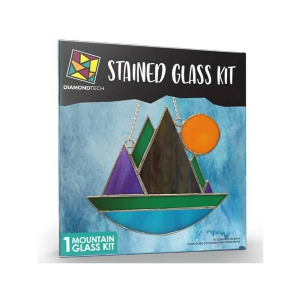 Mountains Pre-Cut Stained Glass Kit-Make Your own Beautiful Glass Project.