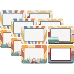 Moving Mountains Road Trip Name Tags/Labels, Multi-Pack, 3-1/2" x 2-1/2", 36 Per Pack, 3 Packs
