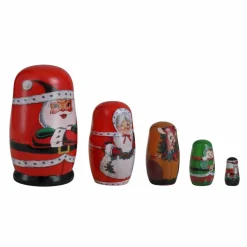 Mr. Christmas Santa & North Pole Pals Nesting Wood Figures Set