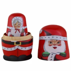 Mr. Christmas Santa & North Pole Pals Nesting Wood Figures Set