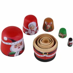 Mr. Christmas Santa & North Pole Pals Nesting Wood Figures Set
